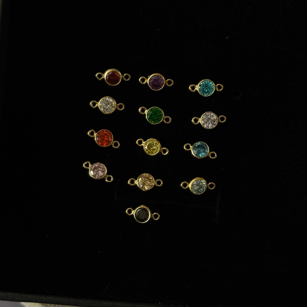 Gold Filled Birthstone Charm Chain Bracelet