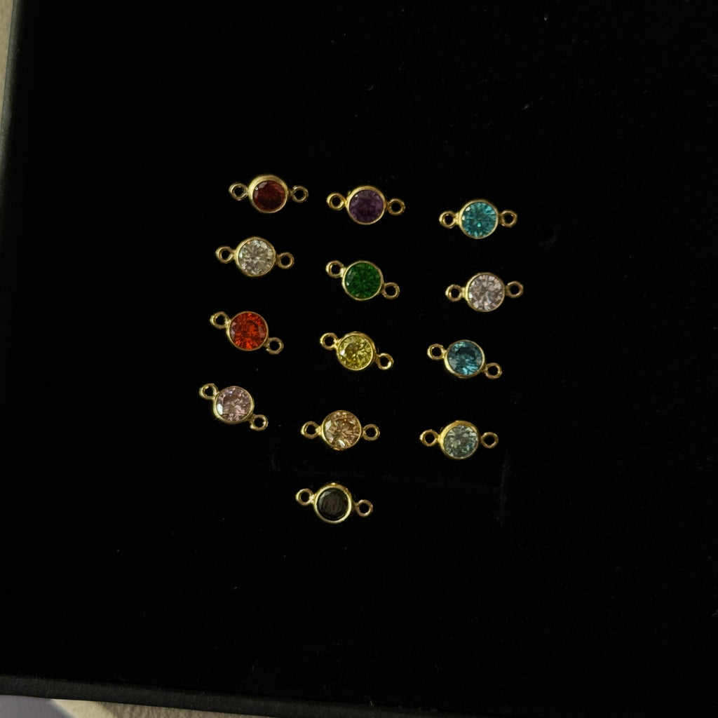 Sterling Silver Birthstone Charm Chain Anklet