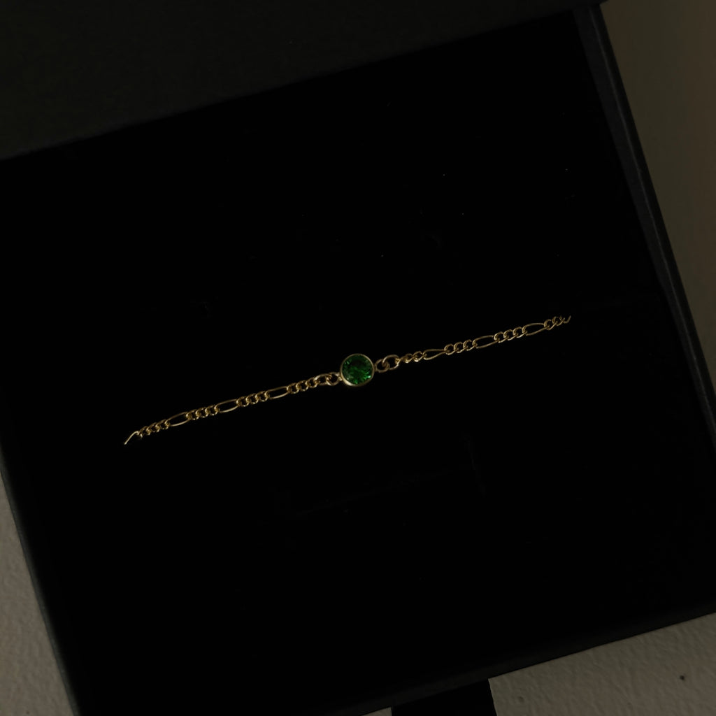 Gold Filled Birthstone Charm Chain Anklet