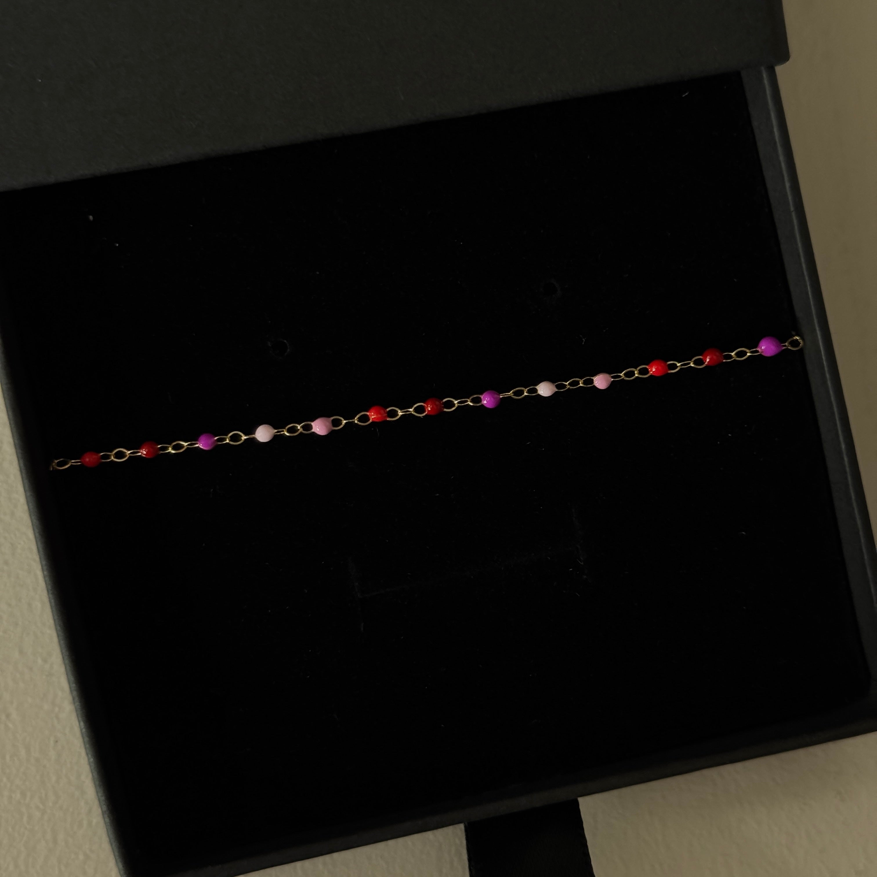 Gold Filled Coloured Beaded Anklet