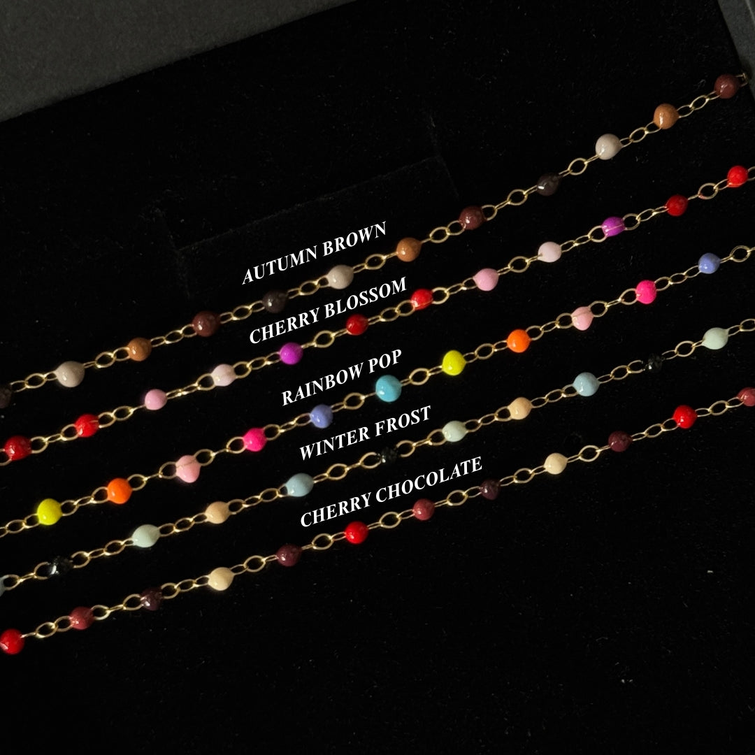 Gold Filled Coloured Beaded Necklace