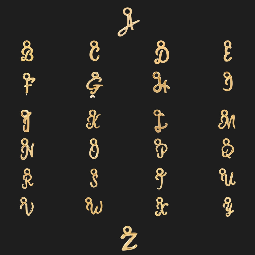 Gold Vermeil Initial Charm with Gold Filled Chain Necklace