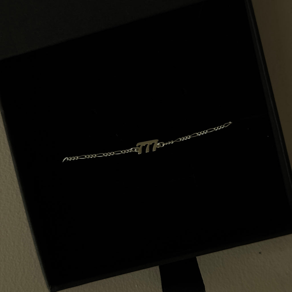 Sterling Silver Angel Number Chain Anklet