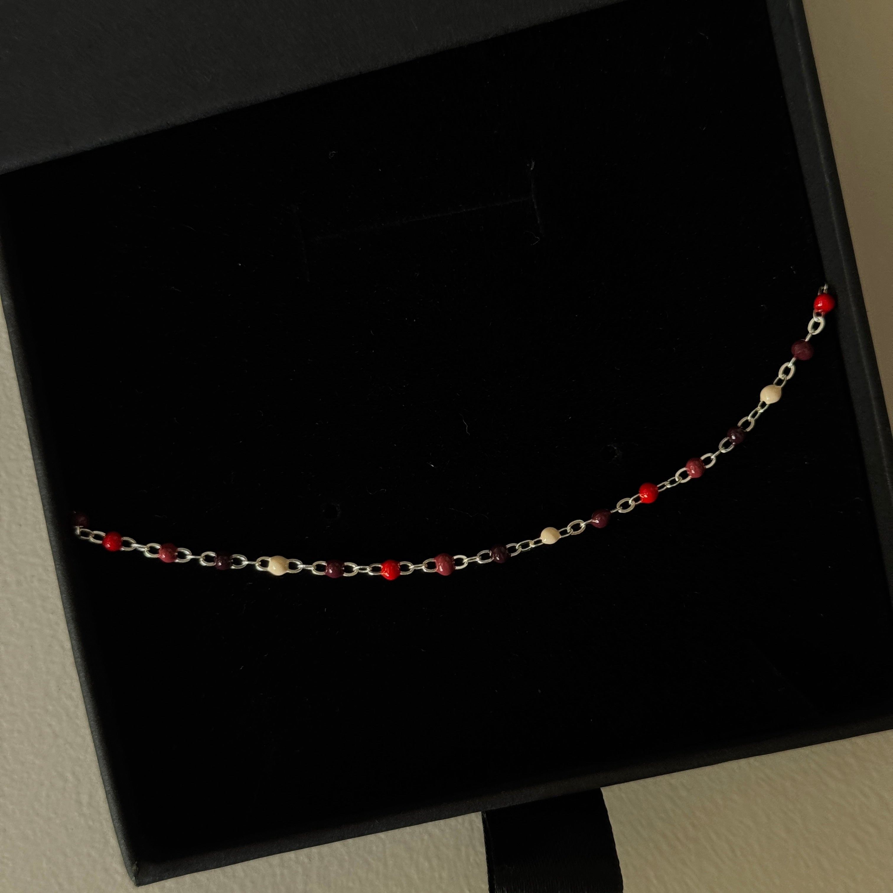 Sterling Silver Coloured Beaded Necklace