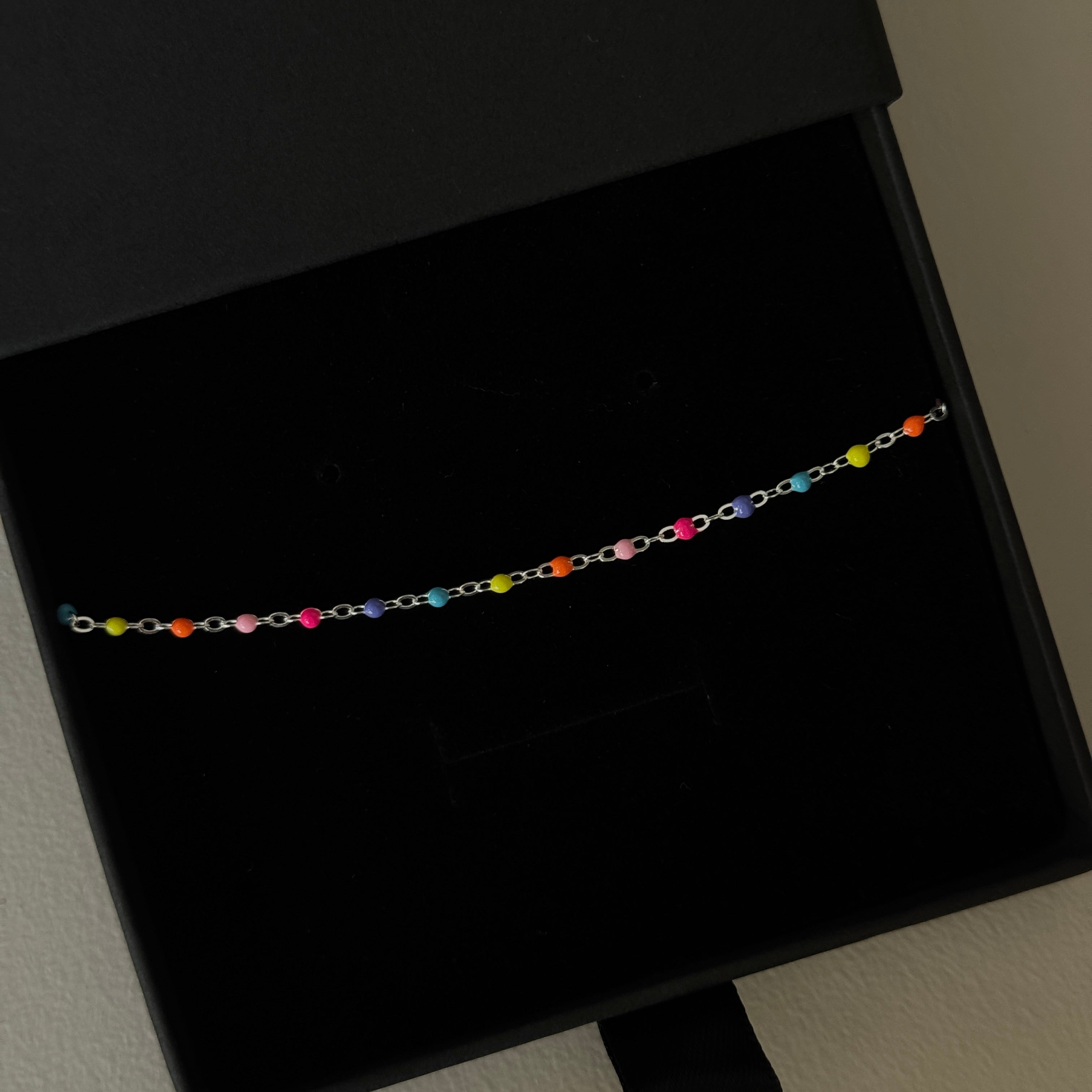 Sterling Silver Coloured Beaded Necklace