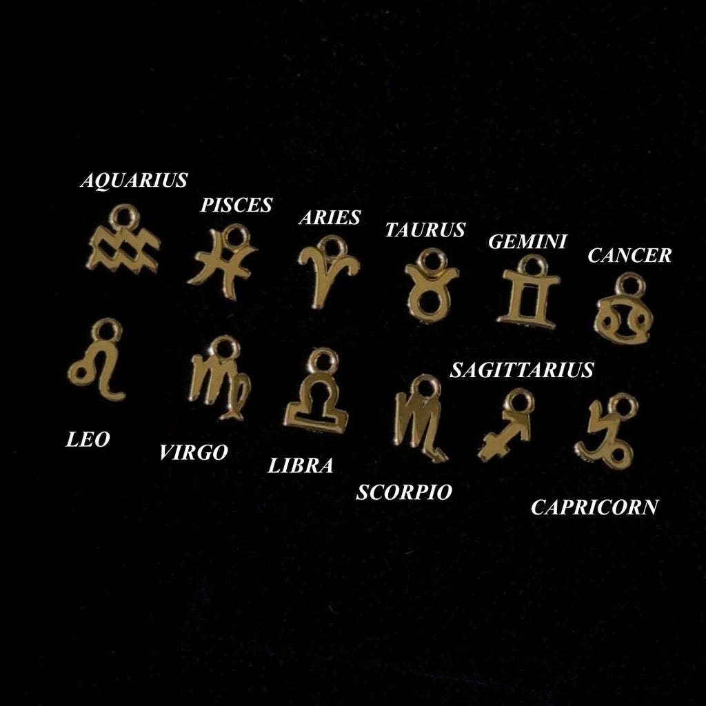 Gold Vermeil Zodiac Charm with Gold Filled Chain Necklace